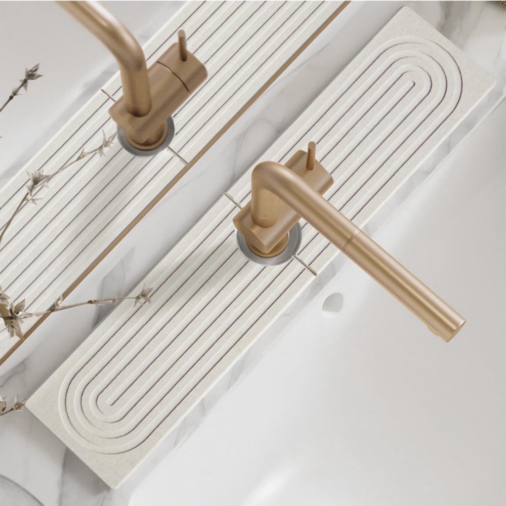 Faucet Mat for Kitchen Sink - 24'' Long Diatomite Fast Drying Stone Sink Tray